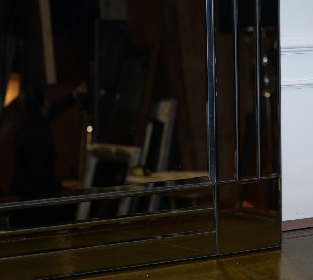 LOVELY EXTRA LARGE BEVELLED SiLVER ALL GLASS WALL MIRROR (1/2)