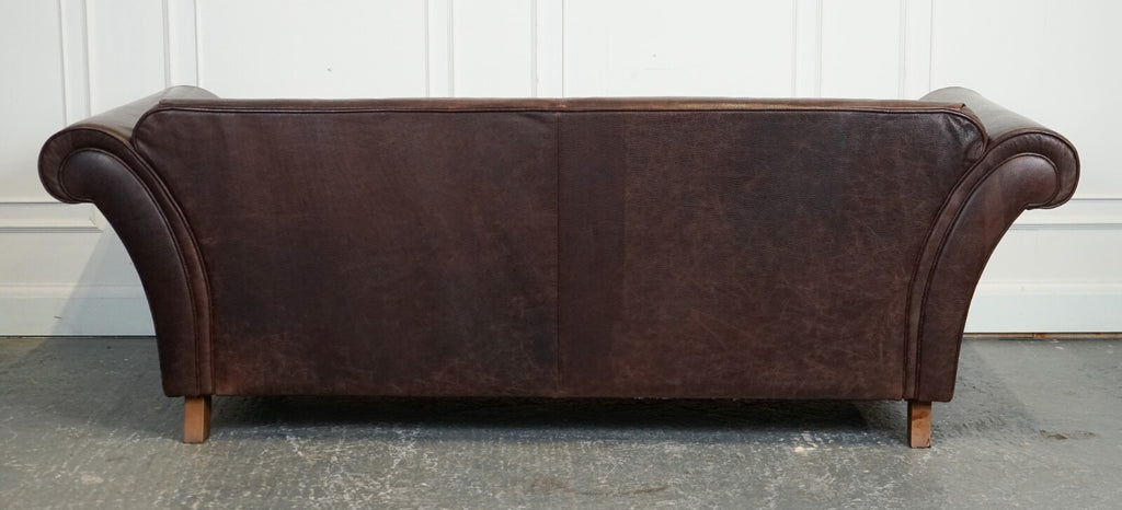 STUNNING FISHPOOLS HERITAGE BROWN LEATHER 2 TO 3 SEATER SOFA