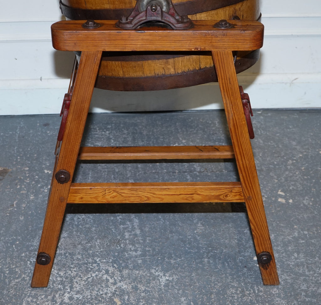 ANTIQUE VICTORIAN CIRCA 1885 ENGLISH G. LLEWELLIN & SONS BUTTER CHURN