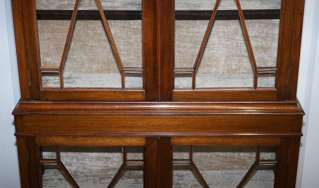 ENGLISH 19TH CENTRY GLAZED DISPLAY CURIO CABINET WITH FIXED SHELVES