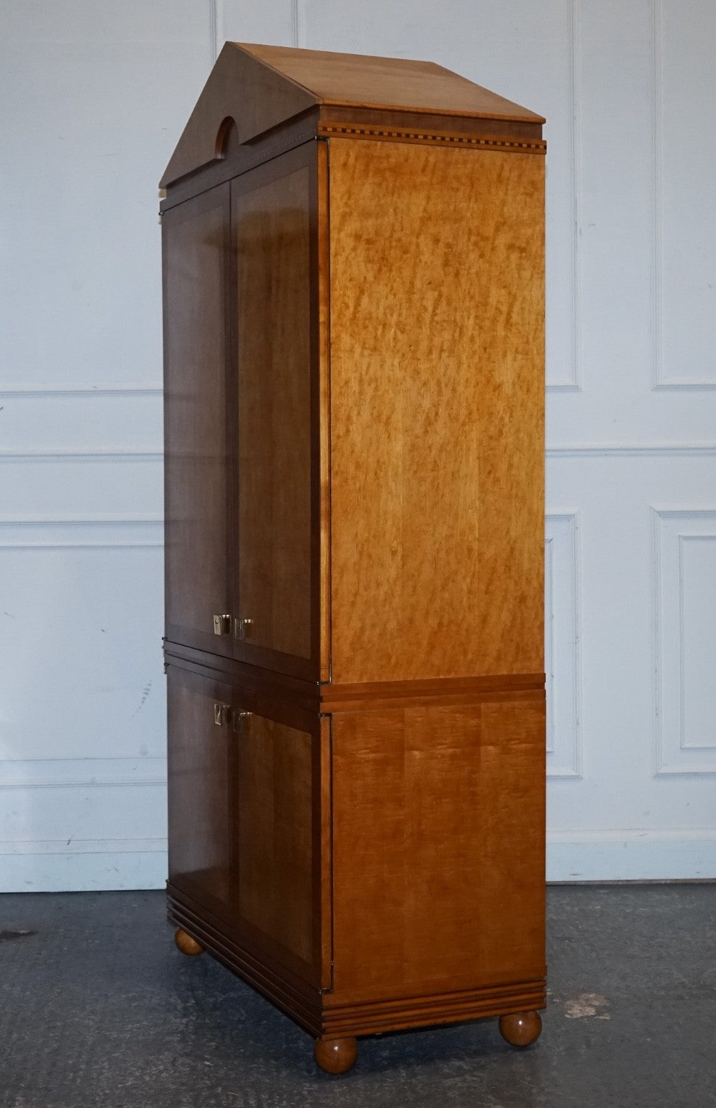 AMERICAN HICKORY WHITE GENESIS BIEDERMEIER SATIN WOOD ARMOIRE OR TV CABINET