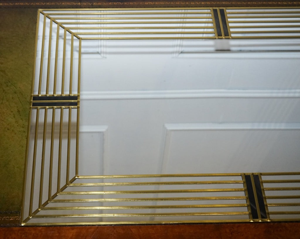 DECORATIVE ART DECO STYLE HAND LEADED GOLDEN WALL MIRROR BY LAWSON GLASSWORKS