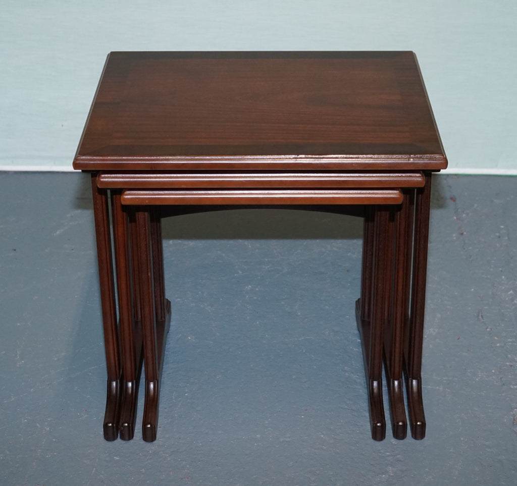 VINTAGE MiD CENTURY HARDWOOD NEST OF THREE TABLES