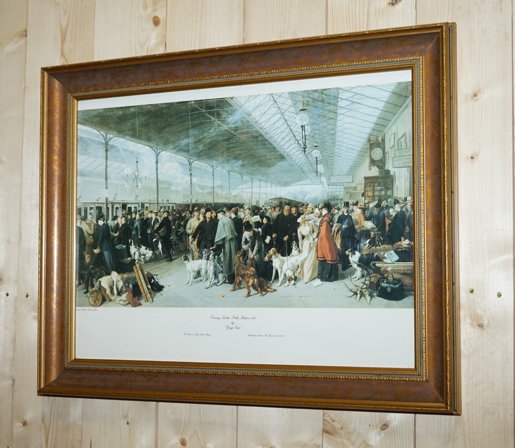 VINTAGE PRINT 'COMING SOUTH PERTH STATION'  1876 BY GEORGE EARL IN FRAME