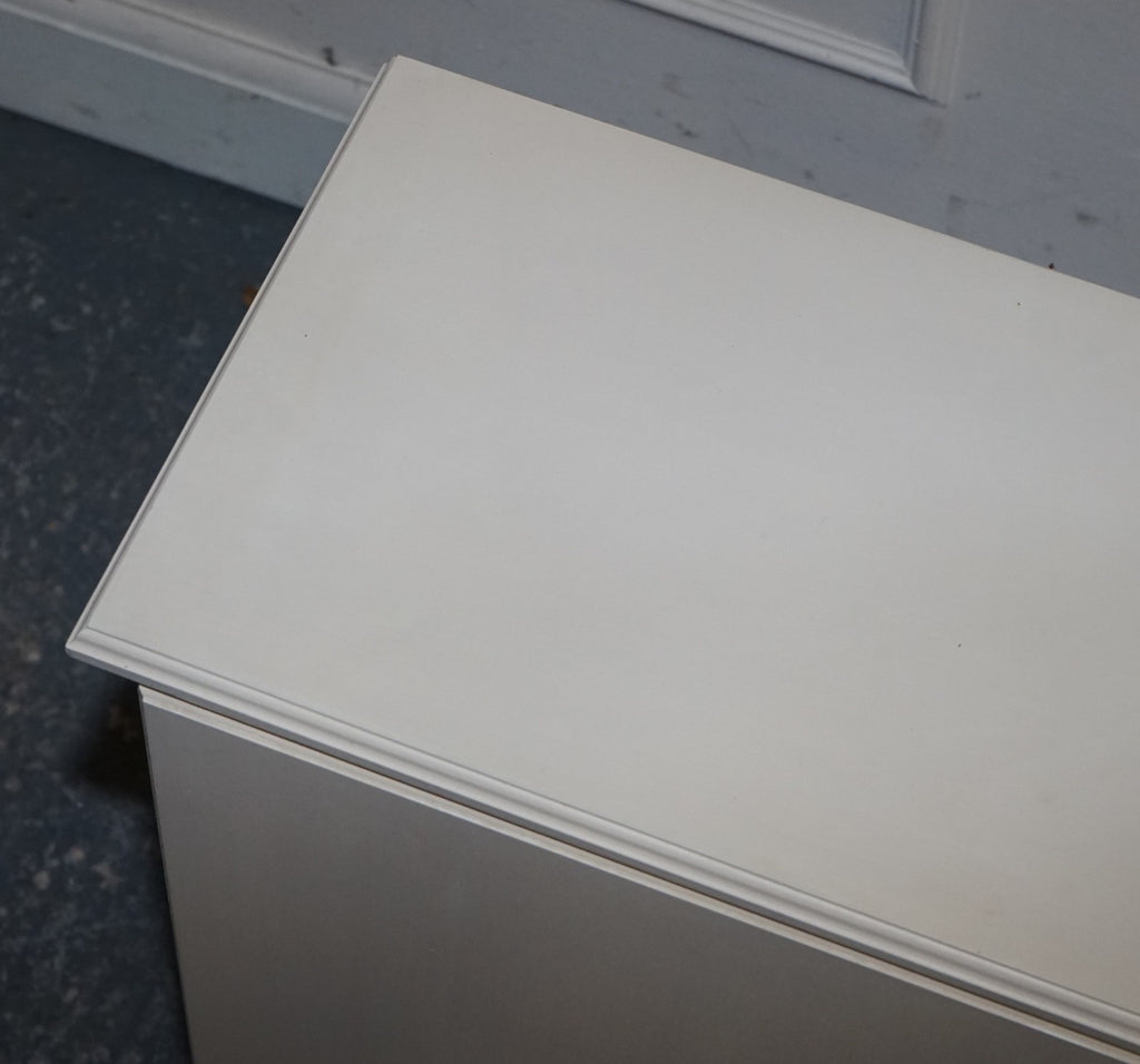 MINIMALIST PAINTED WHITE CUPBOARD WITH BRASS KNOBS MATCHING TABLES AVAILABLE