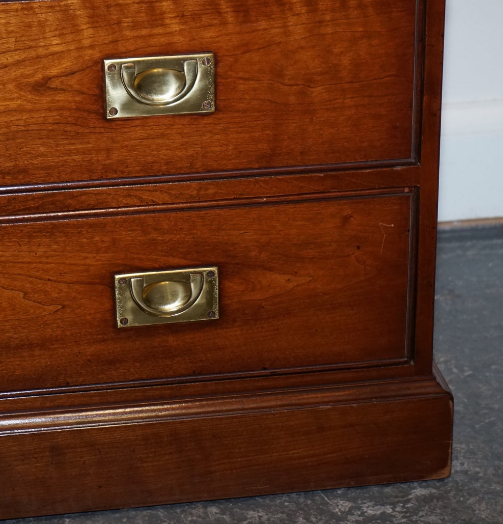 STUNNING PAIR OF KENNEDY HARRODS LONDON MILITARY CAMPAIGN OPEN BOOKCASES