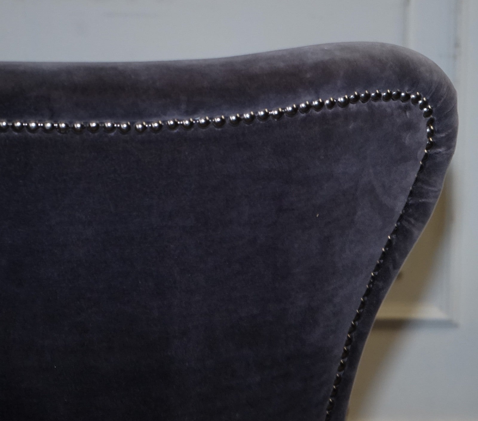 VINTAGE HALO RICHMOND SINGLE DESK OR DINING CHAIR NAVY VELVET FABRIC WITH STUDS