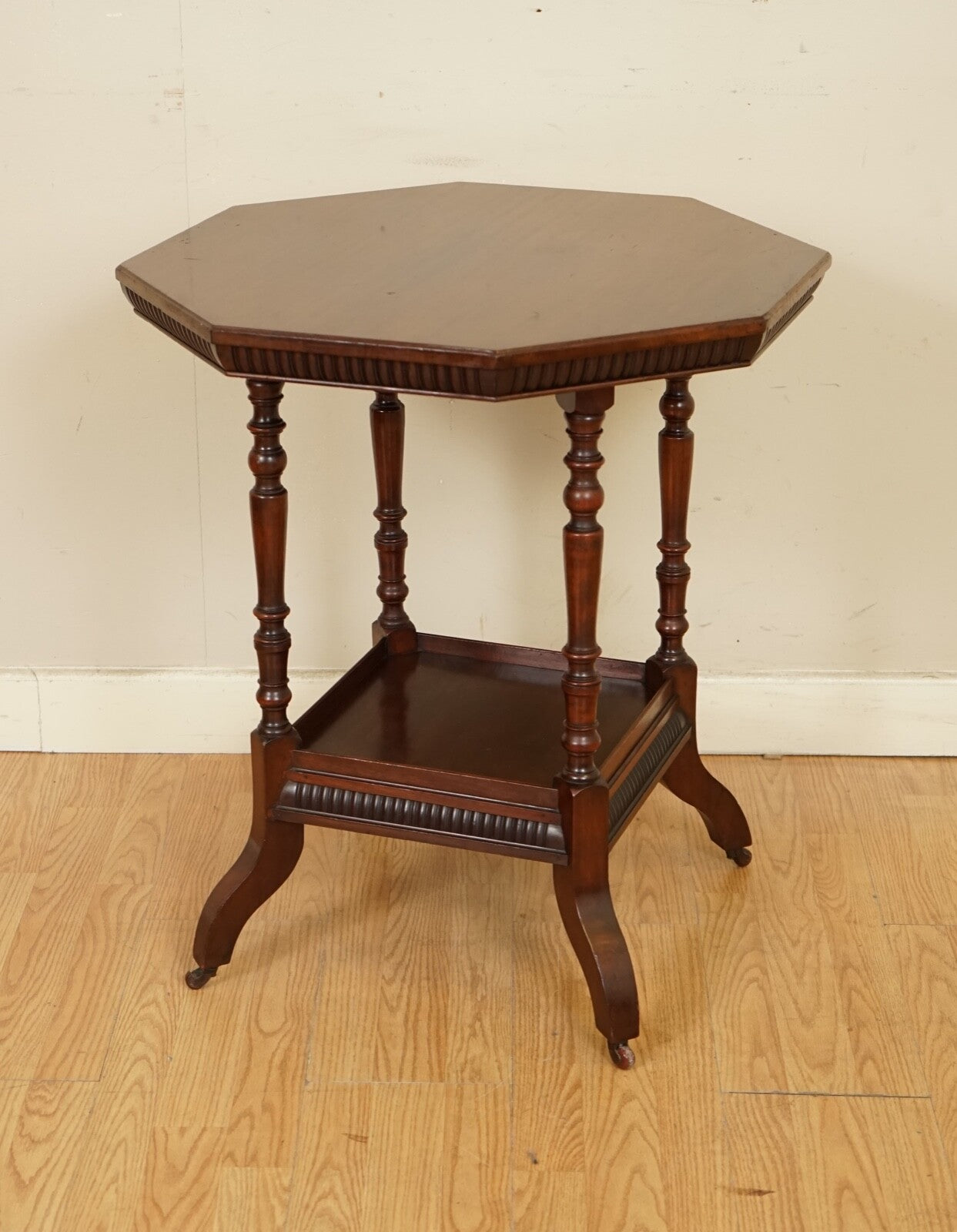 JAMES SCHOOLBRED ANTIQUE ARTS & CRAFTS OCTAGONAL OCCASIONAL SIDE END TABLE