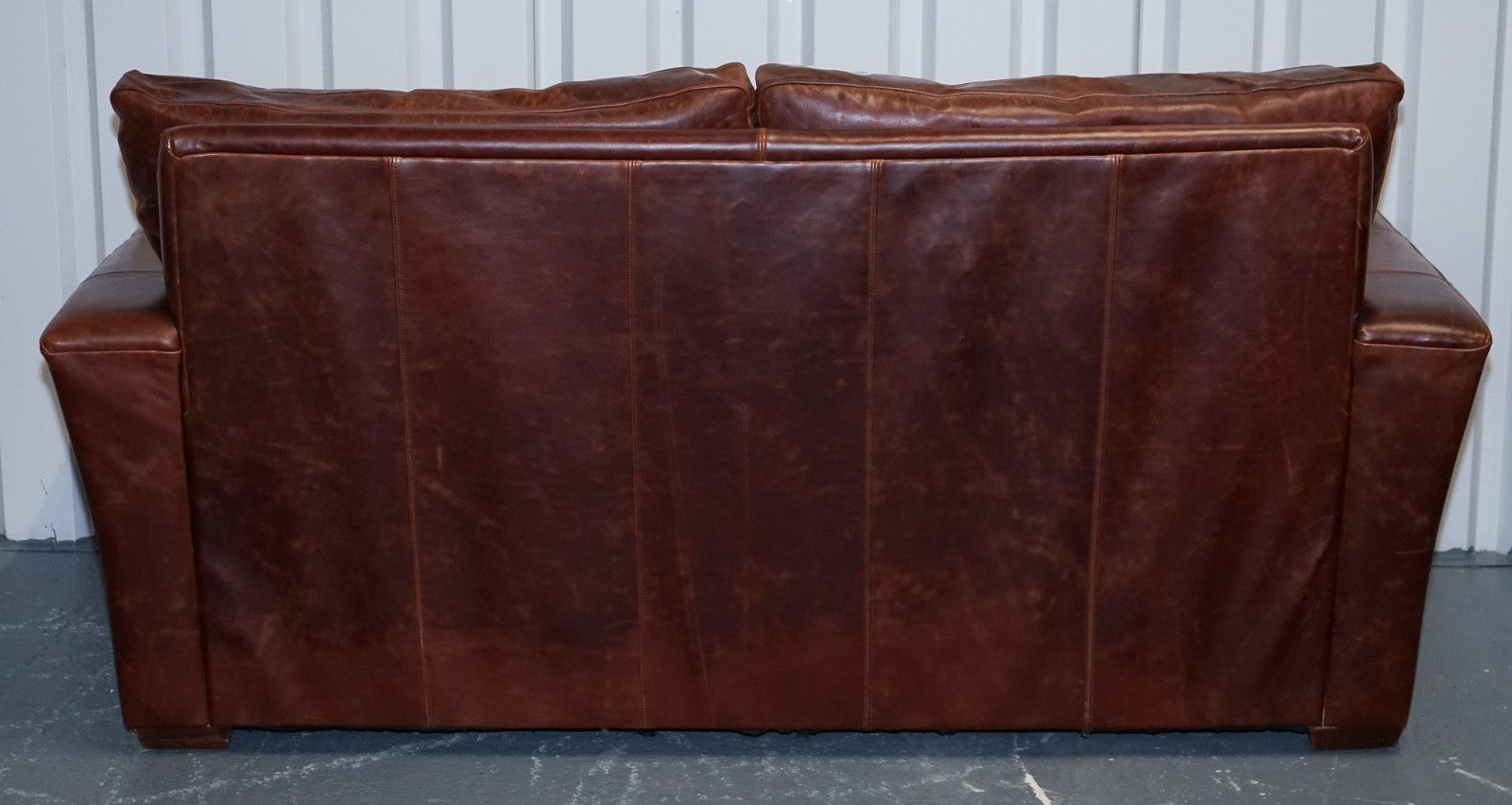 VINTAGE BROWN LEATHER TWO TO THREE SEATER SOFA