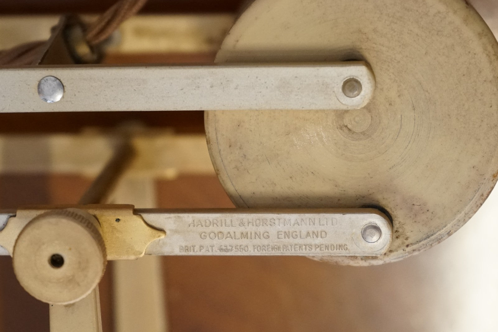 ANTIQUE CIRCA 1950 RECLAIMED HADRILL & HORSTMANN COUNTERPOISE DESK LAMP