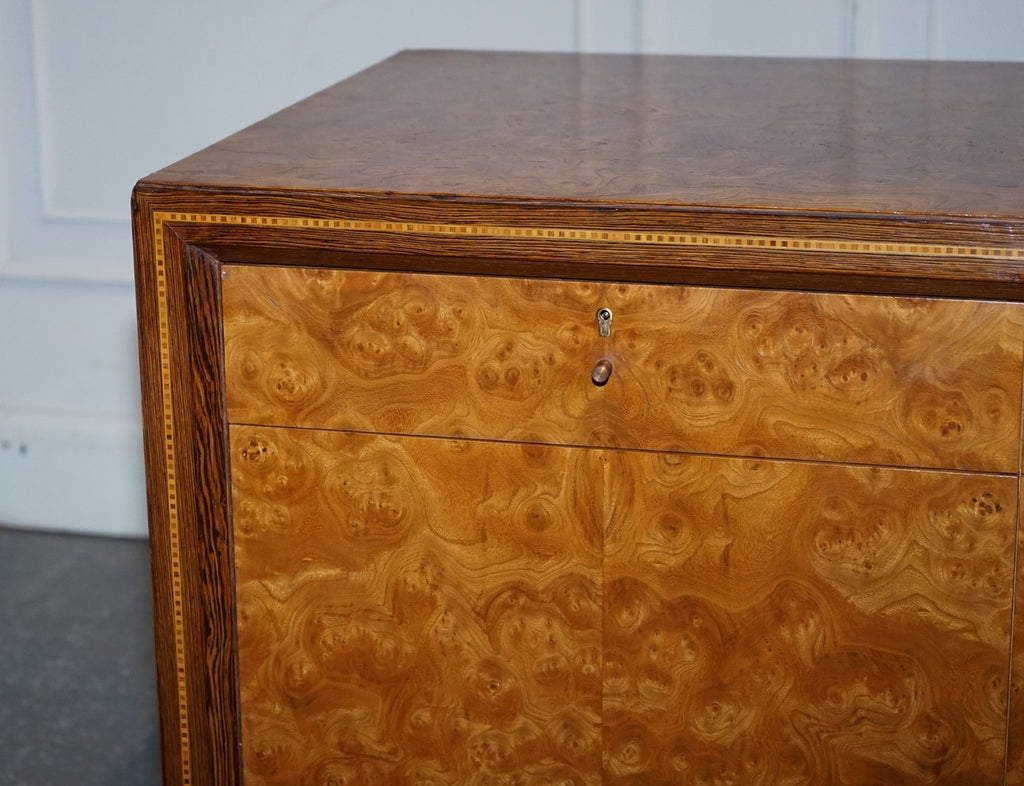 WARD BENNET BRICKEL ASSOCIATES RESTORED PAIR OF BURR WALNUT SIDEBOARDS