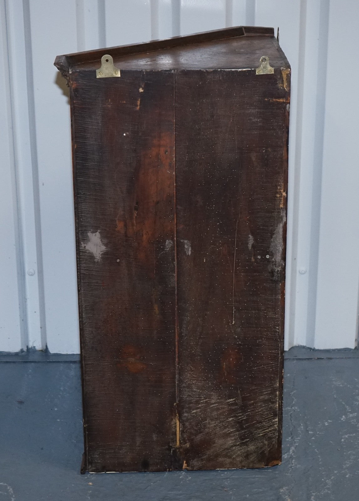 ANTIQUE ENGLISH OAK HANGING CORNER CUPBOARD CABINET