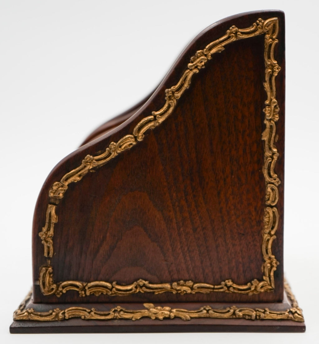 ANTIQUE ENGLISH WOODEN GILTED DESK CLERKS LETTER RACK ORGANISER