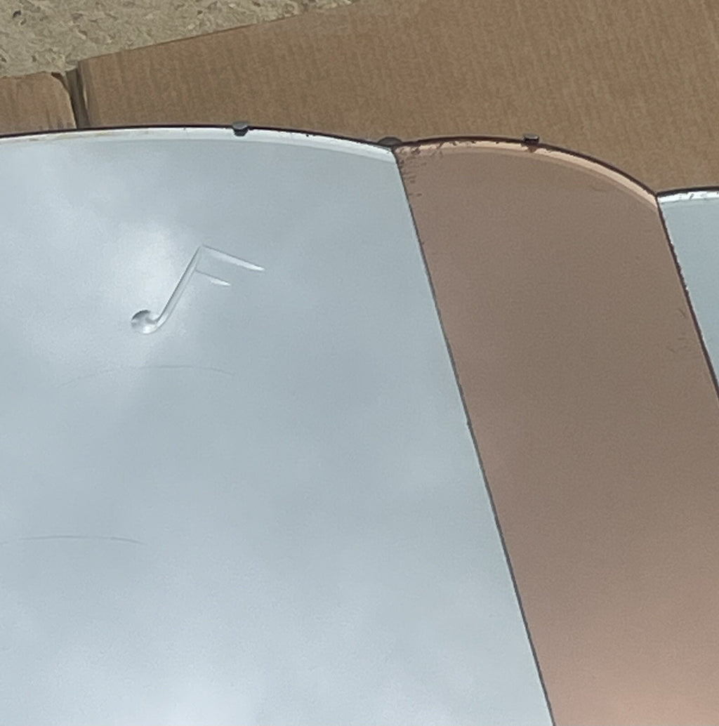 HUGE 1930's FRENCH ART DECO AMBER PEACH BEVELLED WALL MIRROR COCTAILS BAR DECO