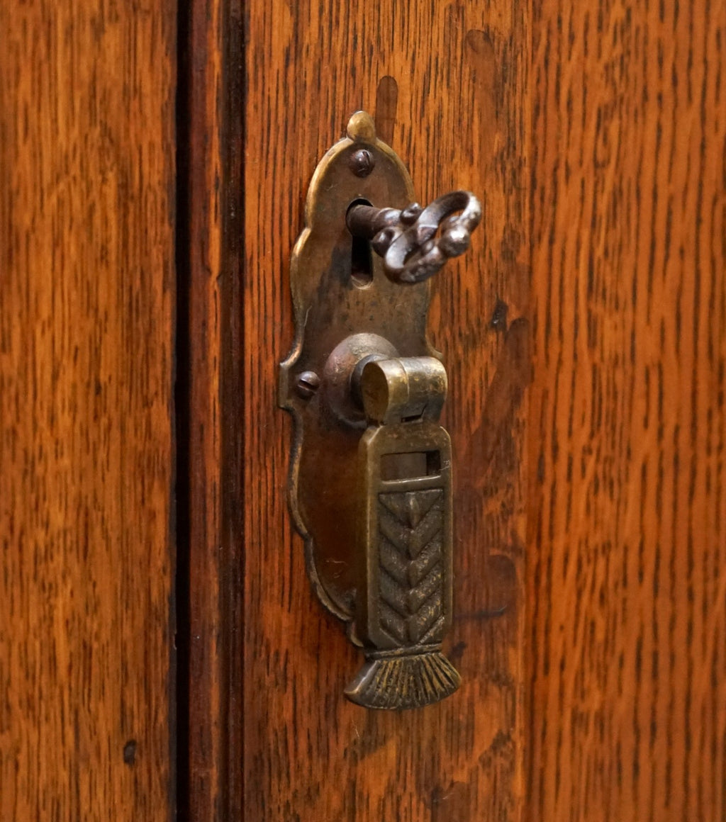 ANTIQUE ENGLISH OAK TWO DOOR WARDROBE