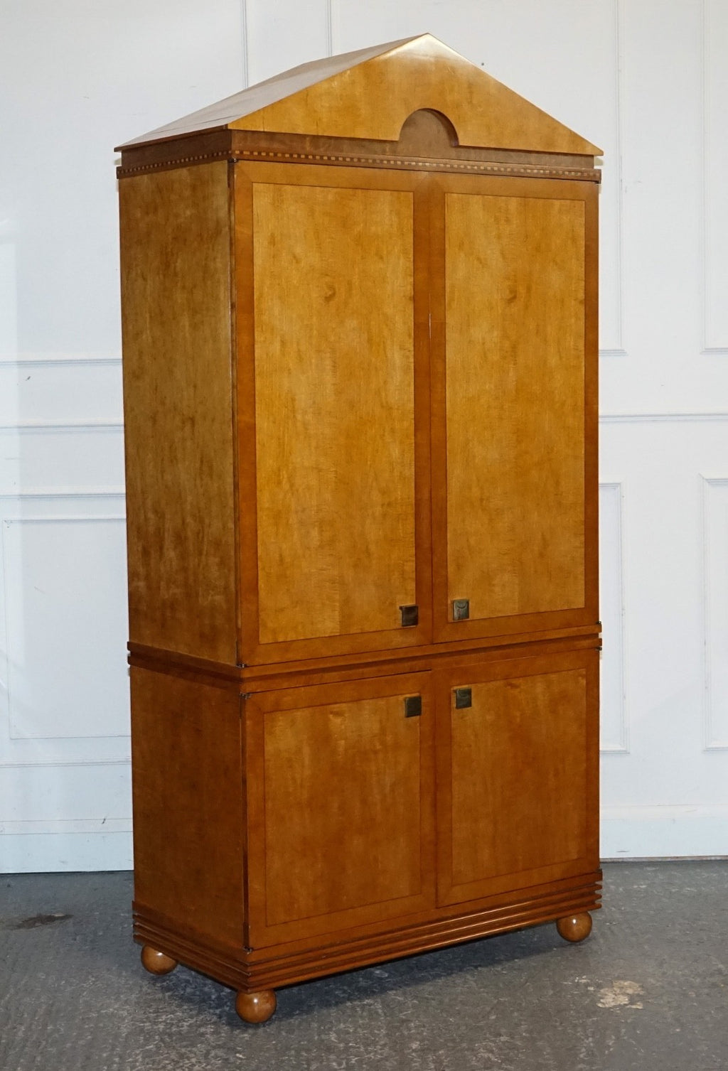 AMERICAN HICKORY WHITE GENESIS BIEDERMEIER SATIN WOOD ARMOIRE OR TV CABINET