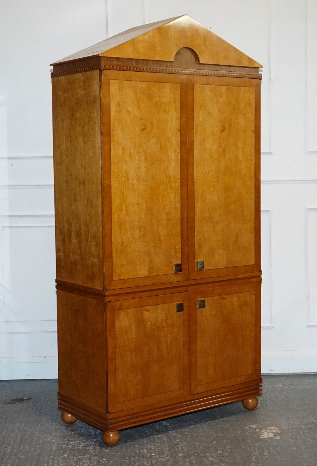 AMERICAN HICKORY WHITE GENESIS BIEDERMEIER SATIN WOOD ARMOIRE OR TV CABINET