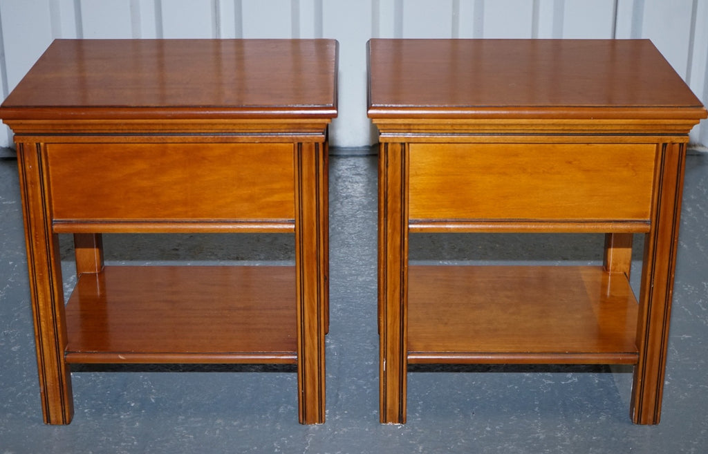 VINTAGE FRENCH STYLE CHERRY WOOD NIGHTSTANDS BEDSIDE TABLES
