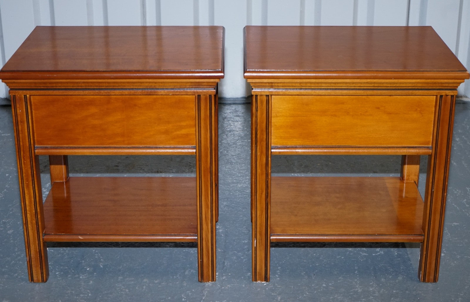 VINTAGE FRENCH STYLE CHERRY WOOD NIGHTSTANDS BEDSIDE TABLES