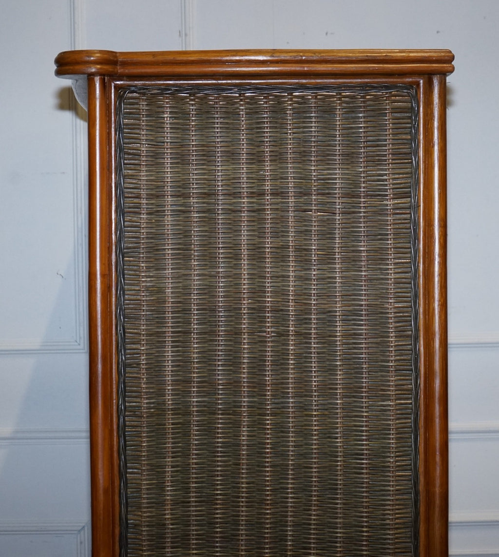 CIRCA 1970'S WOVEN WICKER ARMOIRE WARDROBE WiTH ONE DRAWER (1/2)