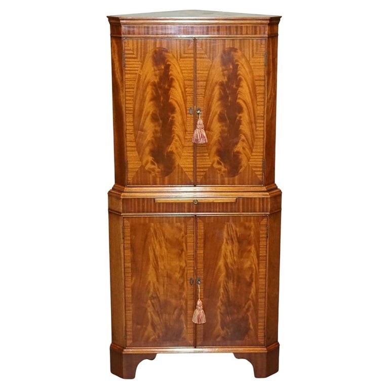 VINTAGE ENGLISH N. NORMAN LTD HARDWOOD CORNER CABINET