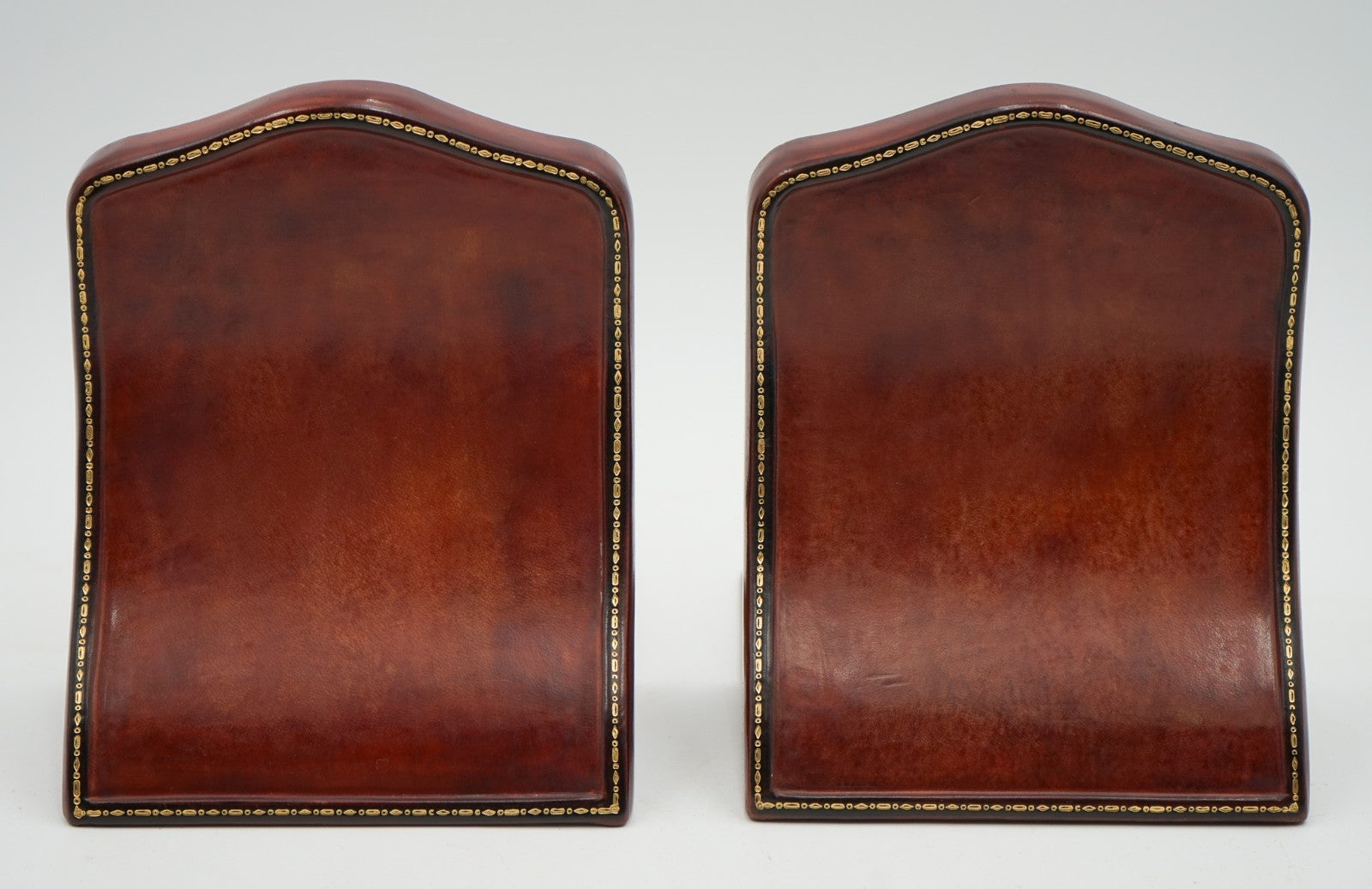 RARE PAIR OF ANTIQUE ASPREY LONDON LEATHER BOOK ENDS