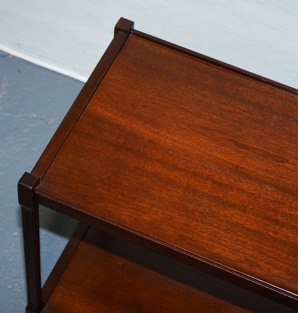 VINTAGE MID CENTURY HARDWOOD TWO TIER SIDE TABLE OCASSIONAL TABLE