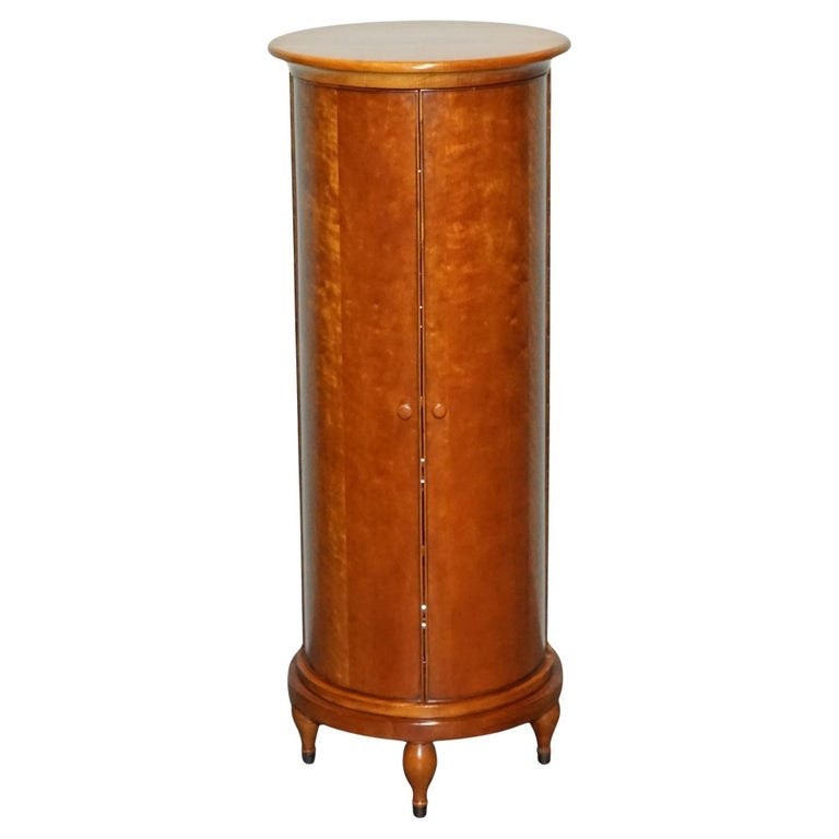 VINTAGE WALNUT WOOD WILLIS & GAMBIER PANTRY STORAGE CYLINDER CABINET