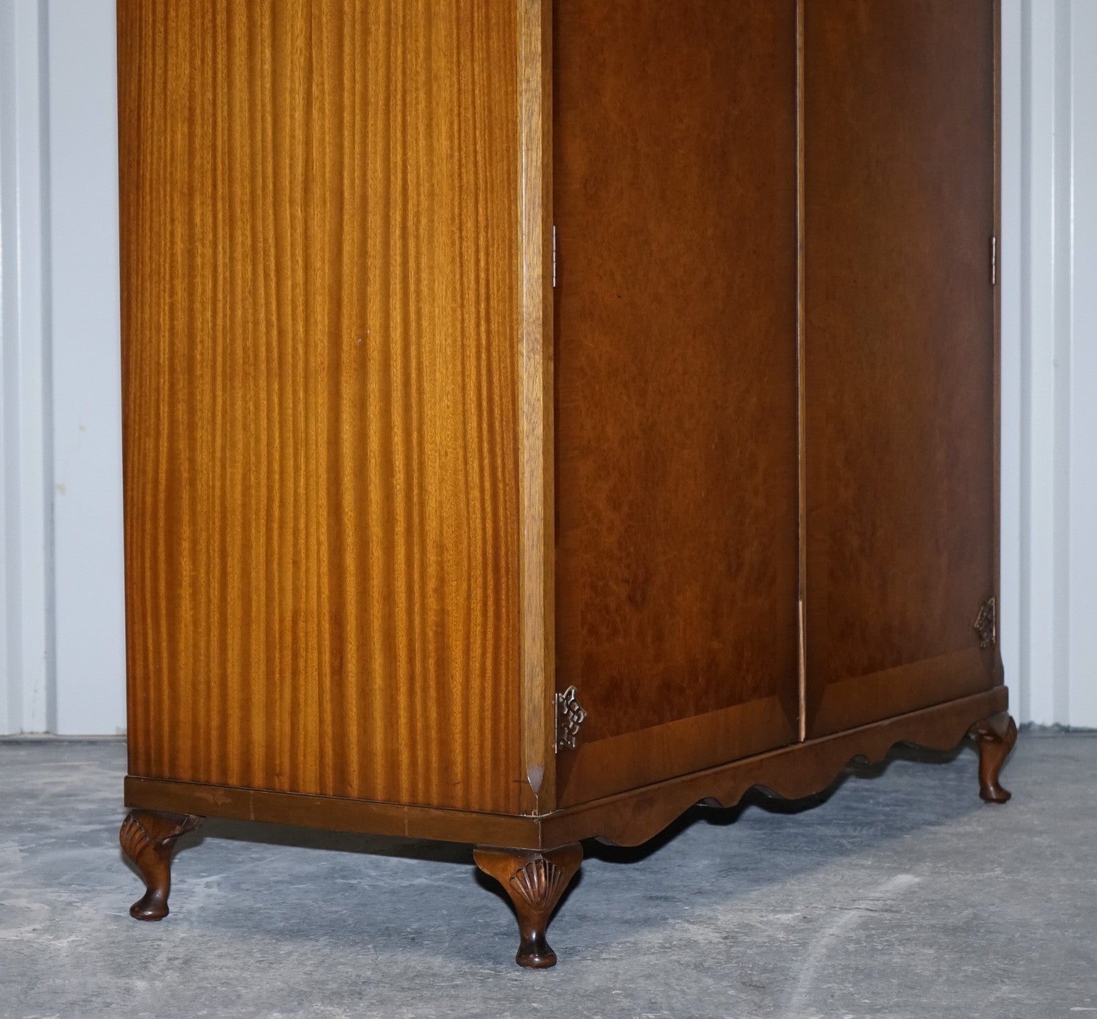 ART DECO STYLE ENGLISH WALNUT DOUBLE DOOR WARDROBE MADE BY DILLON, ENGLAND