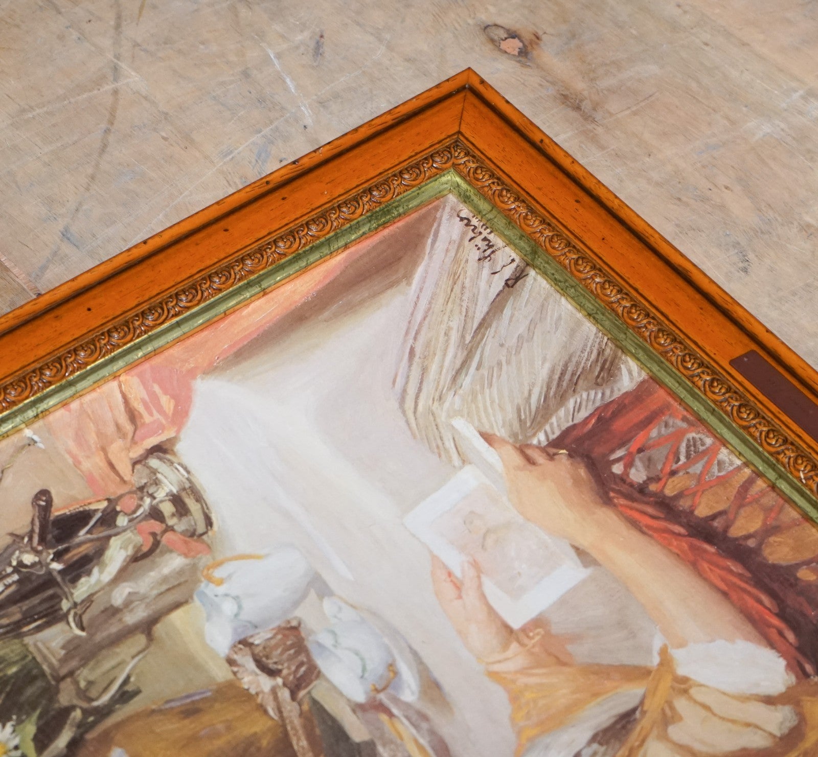 VINTAGE PRINT PAINTING ''SUMMER DAYS'' BY ROBERT STUBNER WOODEN FRAME 63 X 52 CM