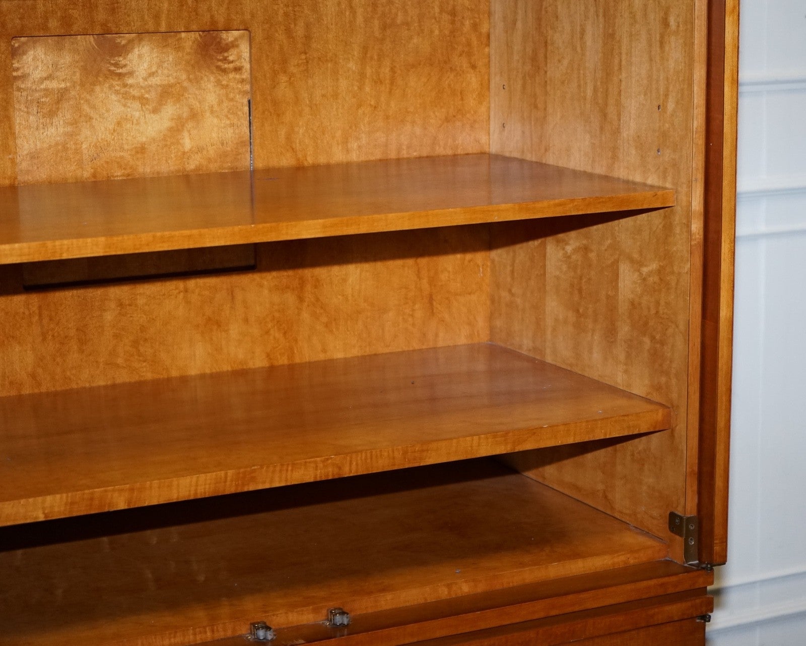 AMERICAN HICKORY WHITE GENESIS BIEDERMEIER SATIN WOOD ARMOIRE OR TV CABINET