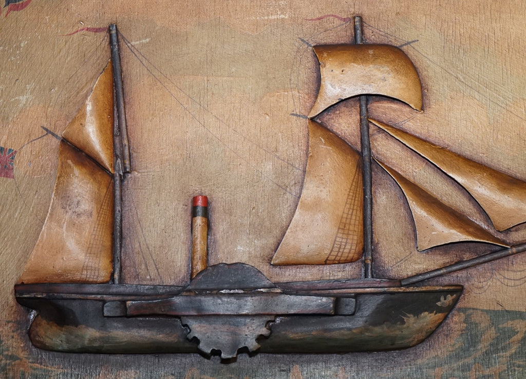 ORGINAL 1960'S PUB SIGN HAND PAINTED ''EST SHIPS STORES 1851'' SOLID WOOD