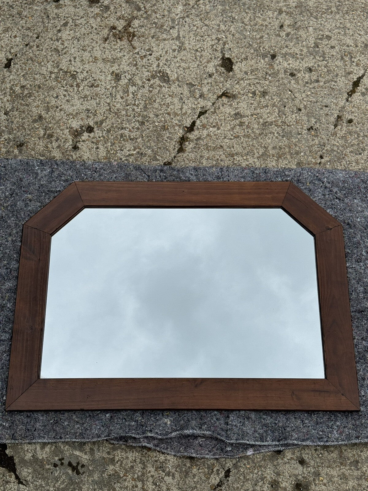 1970's VINTAGE OAK MIRROR J1
