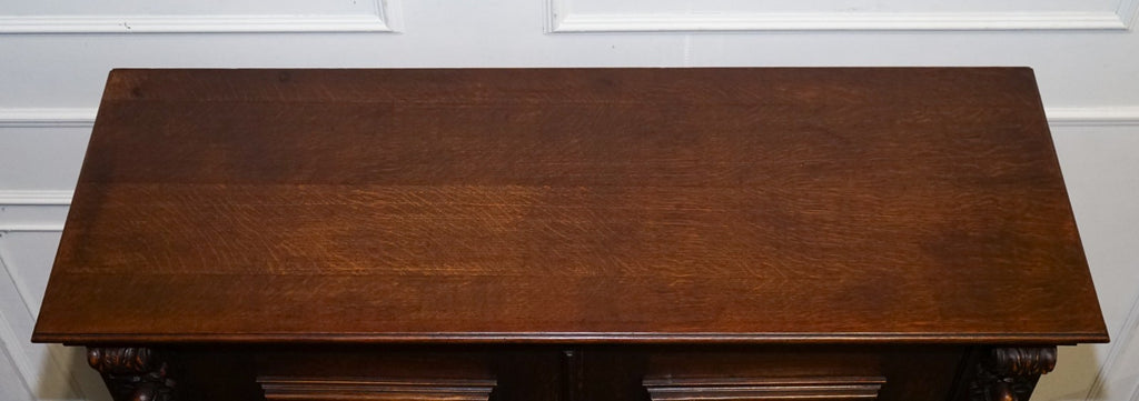 19TH CENTURY RENAISSANCE STYLE FRENCH CARVED WALNUT CABINET WITH SHELVES