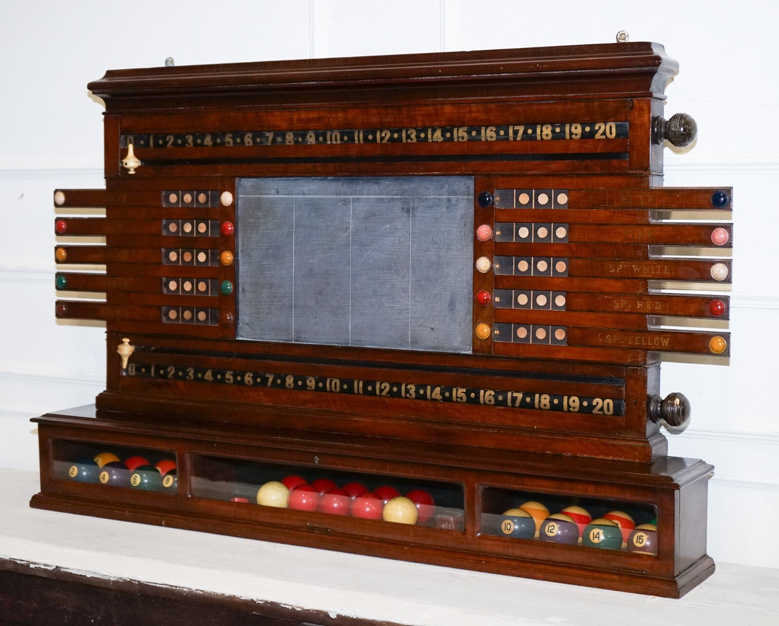 ANTIQUE OAK RESTORED J. ASHCROFT & CO LIVERPOOL SNOOKER BILLIARD SCORE BOARD