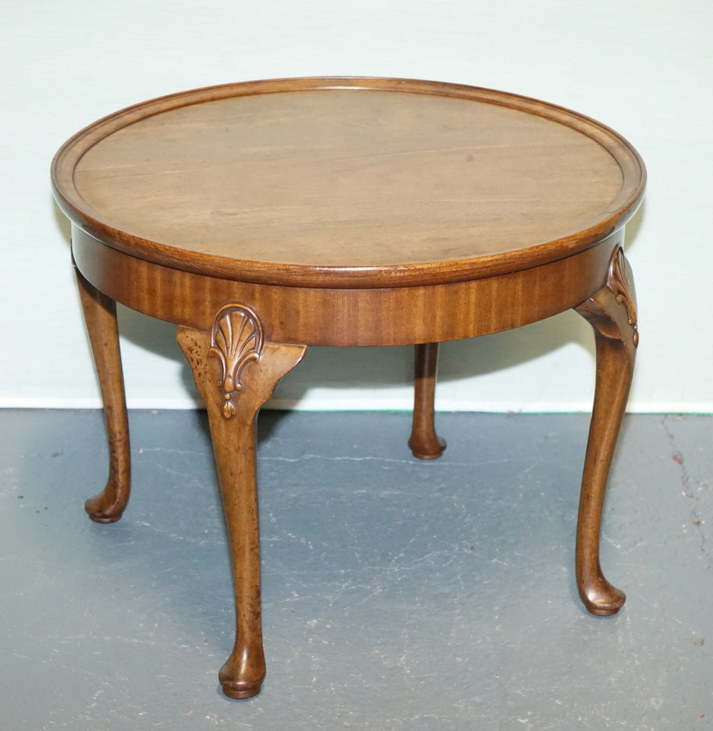 1930s WARING & GILLOW WALNUT ROUND SIDE TABLE QUEEN ANNE STYLE