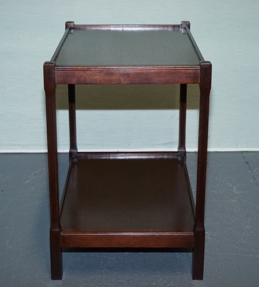 VINTAGE MID CENTURY HARDWOOD TWO TIER SIDE TABLE OCASSIONAL TABLE