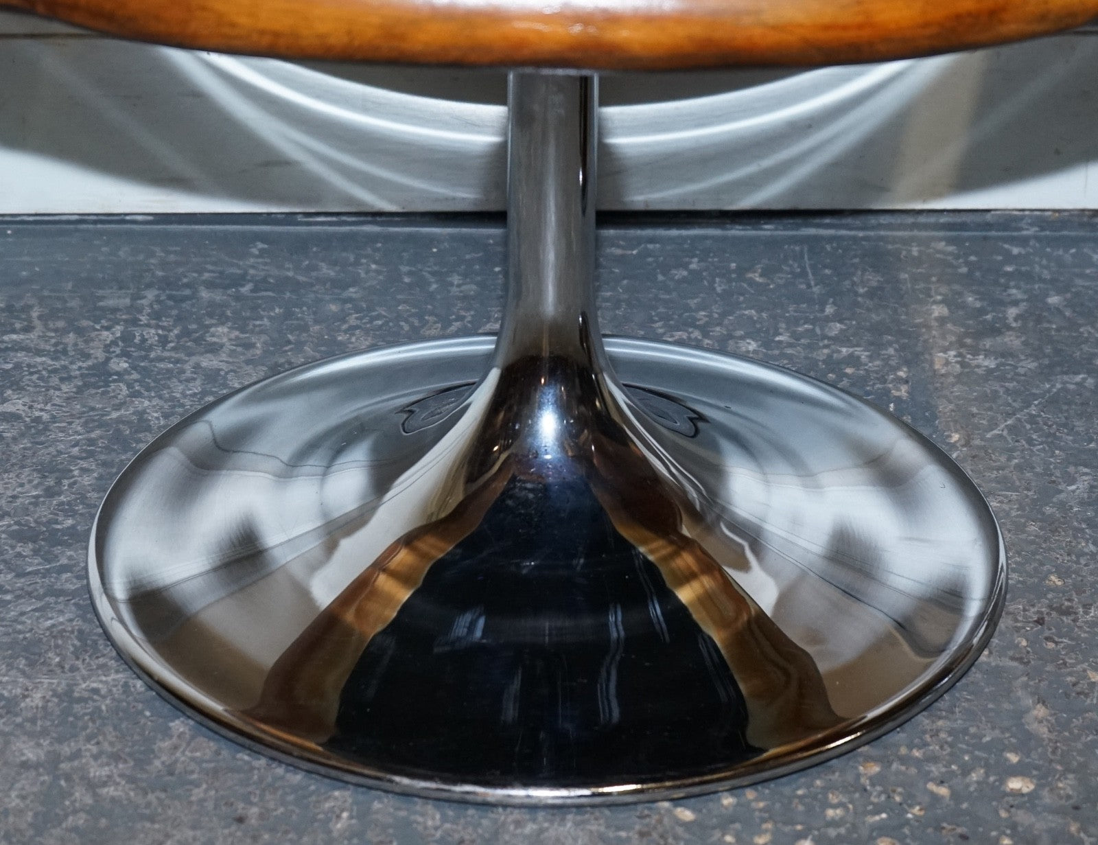 SET OF FOUR RESTORED HAND DYED LEATHER LARGO JOHANSON DESIGN SWIVEL ARMCHAIRS