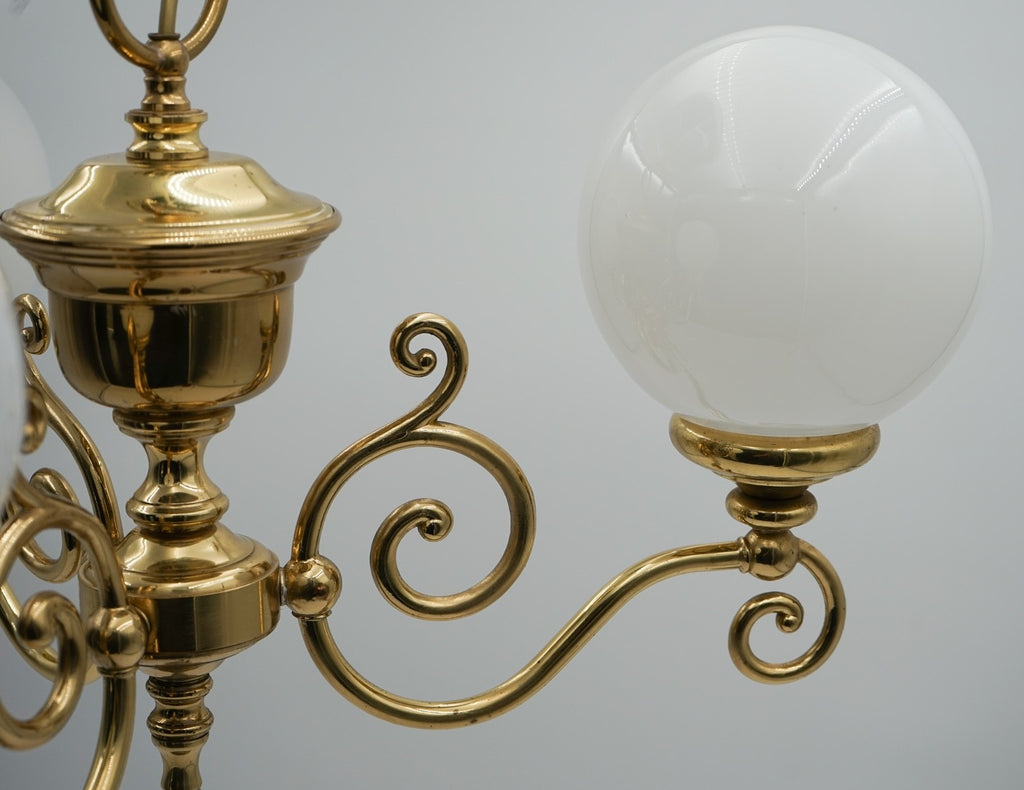 VINTAGE ART DECO STYLE CEILING CHANDELIER THREE ARM PENDANT (1/2)