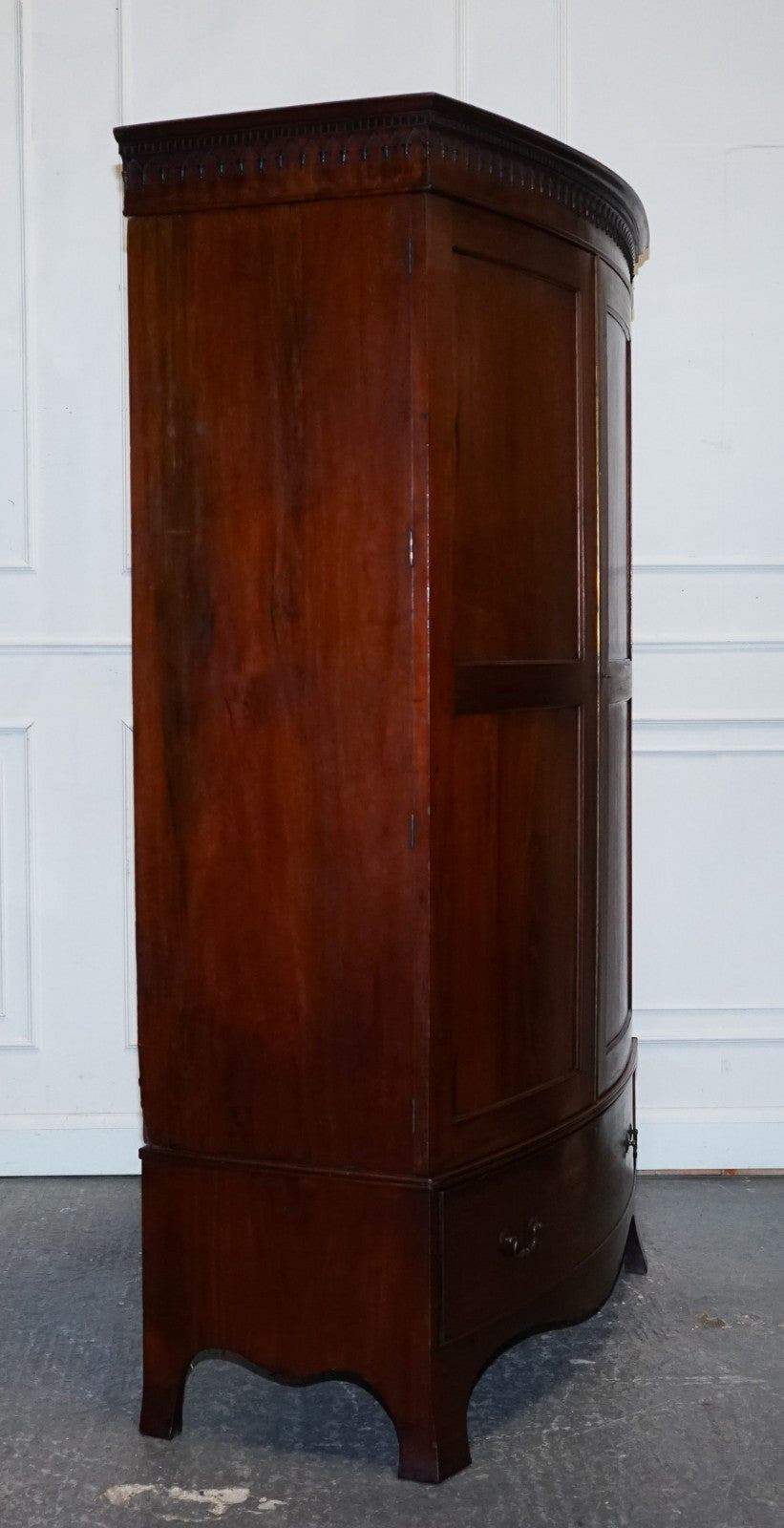 ANTIQUE ENGLISH GEORGE III LINEN PRESS CONVERTED TO WARDROBE