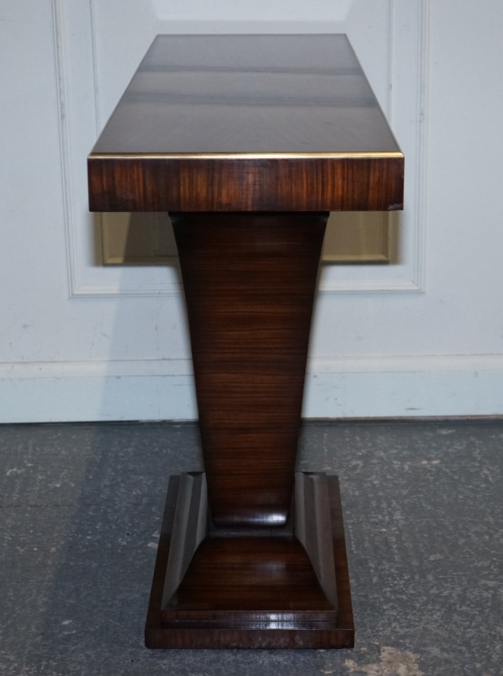 ART DECO EXOTIC MORADO & BRASS VANCUCCI SUNBURST CONSOLE BY THEODORE ALEXANDER