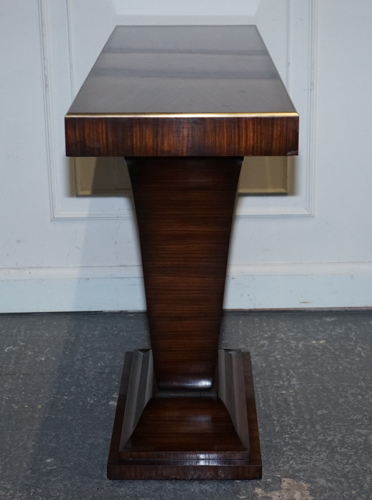 ART DECO EXOTIC MORADO & BRASS VANCUCCI SUNBURST CONSOLE BY THEODORE ALEXANDER