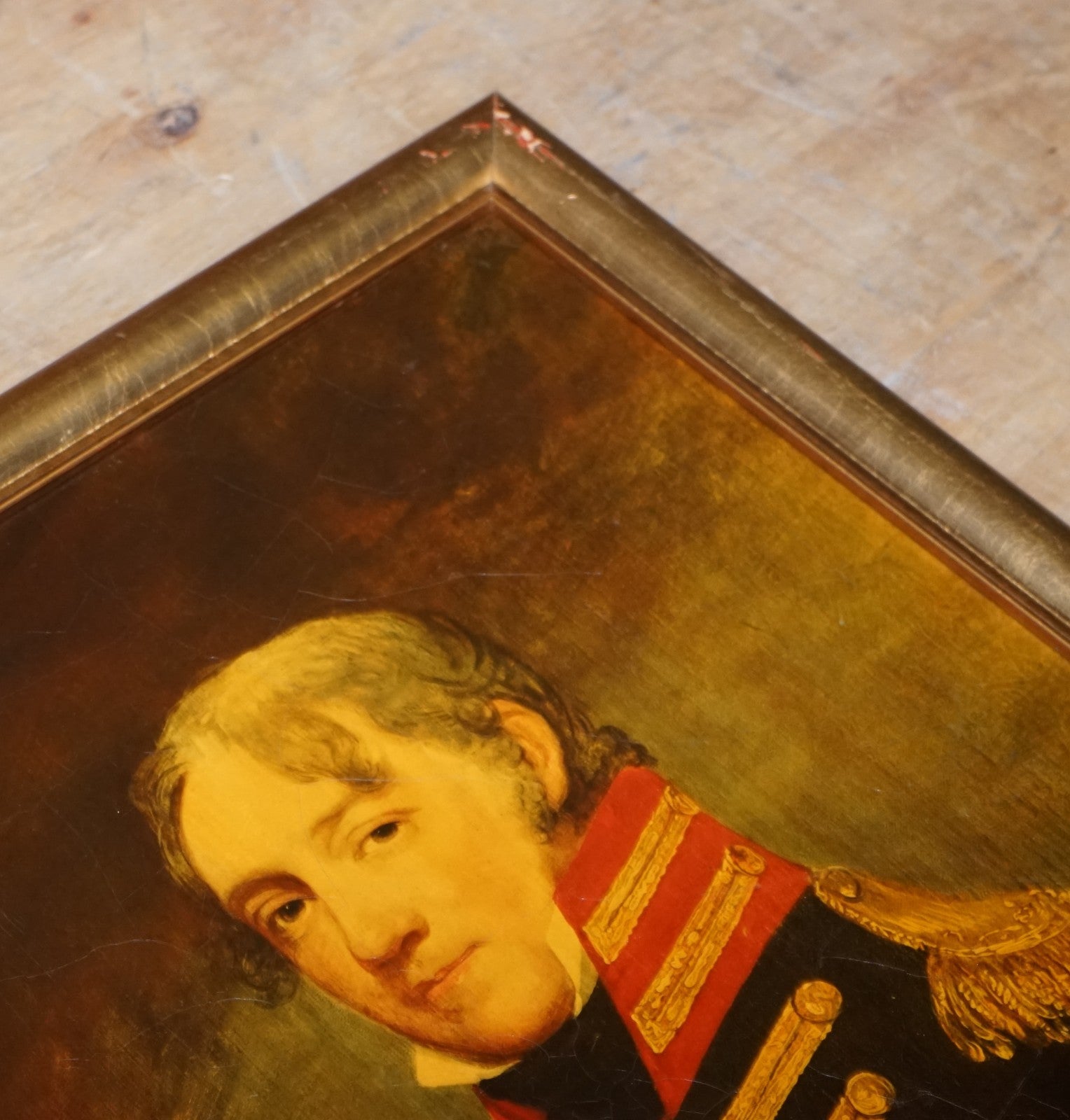 VINTAGE PRINT GILTED FRAME GENERAL JOHN R. FENWICK BY GILBERT STUART 71 X 61 CM