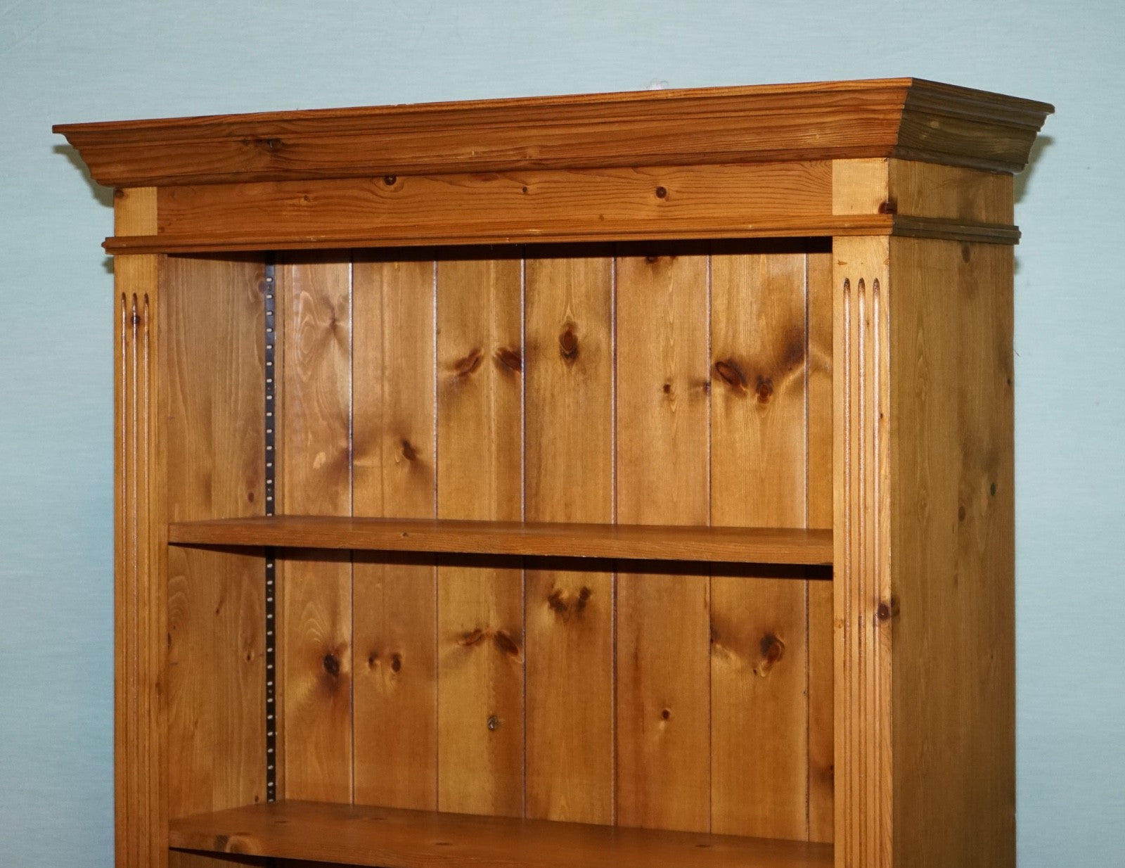 VINTAGE PINE OPEN BOOKCASE DISPLAY CABINET WiTH 5 SHELVES
