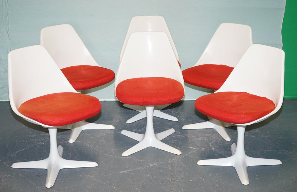 VINTAGE 1960s ARKANA BY MAURICE BURKE SET OF 5 DINING CHAIRS