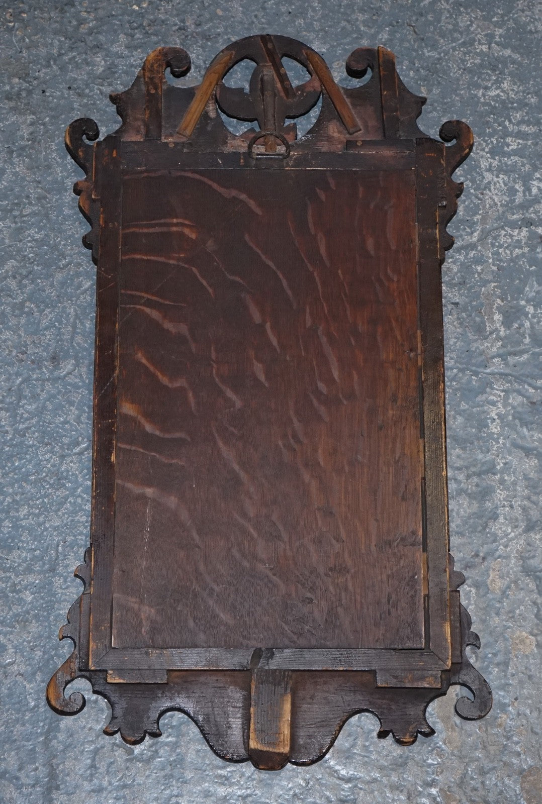 ANTIQUE 1760'S CHIPPENDALE STYLE  WALL MIRROR WITH GILTWOOD & PHOENIX