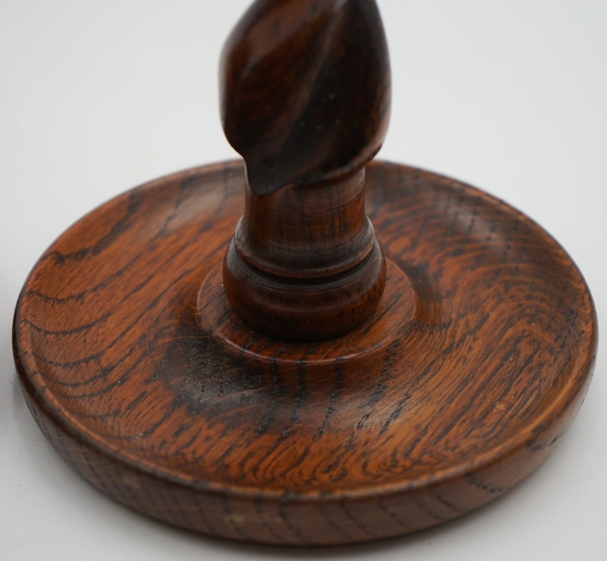 EARLY ViCTORIAN PAIR OF ENGLISH OAK BARLEY TWIST CANDLE STICKS (4)