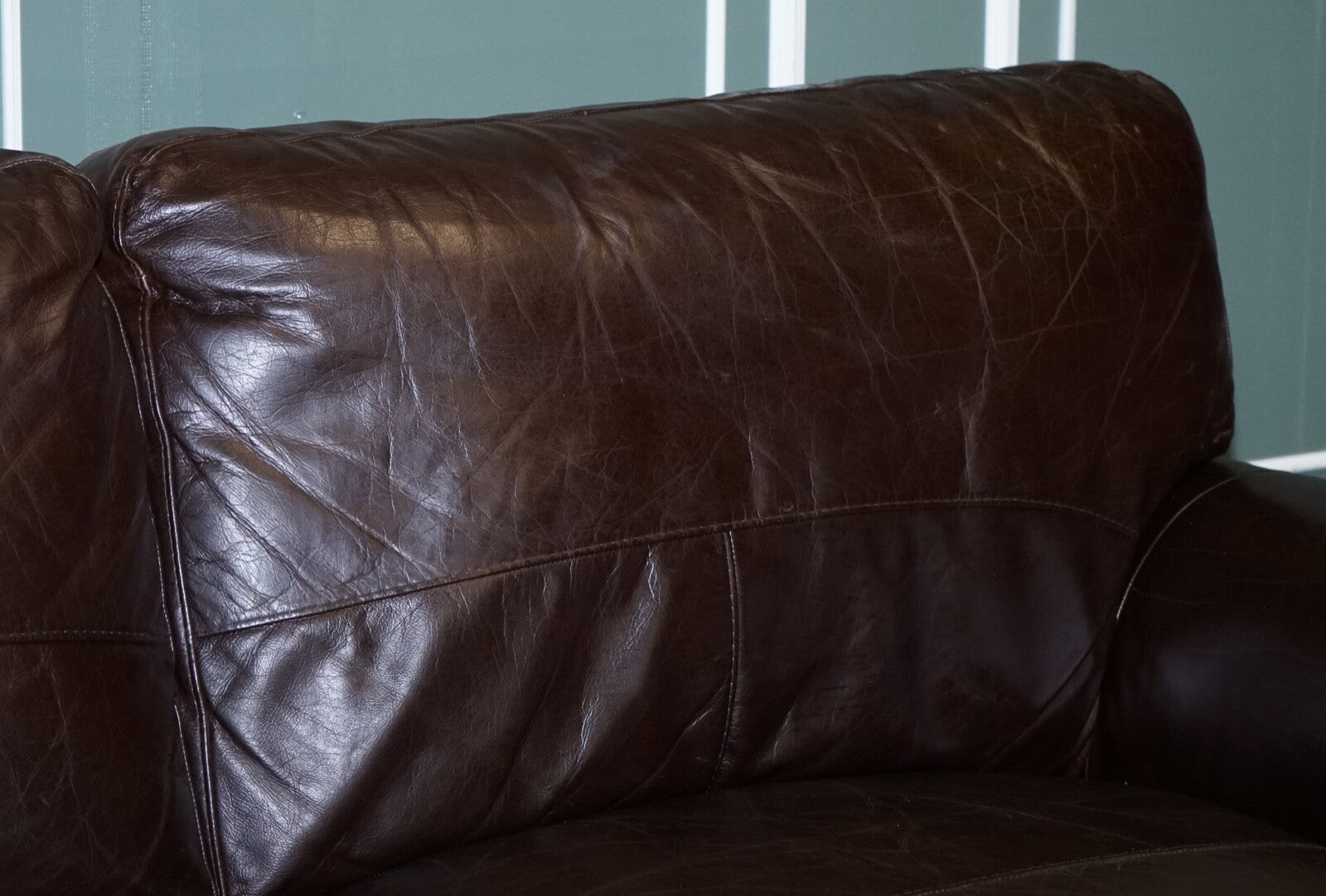 VINTAGE CHOCOLATE BROWN TWO TO THREE SEATER SOFA