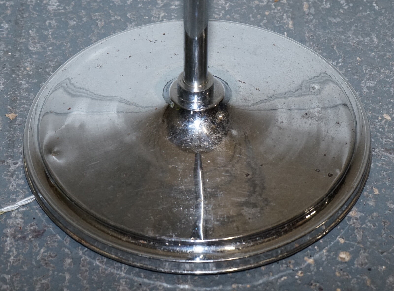 CIRCA 1930'S ART DECO FLOOR LAMP WITH WHITE GLASS SHADE