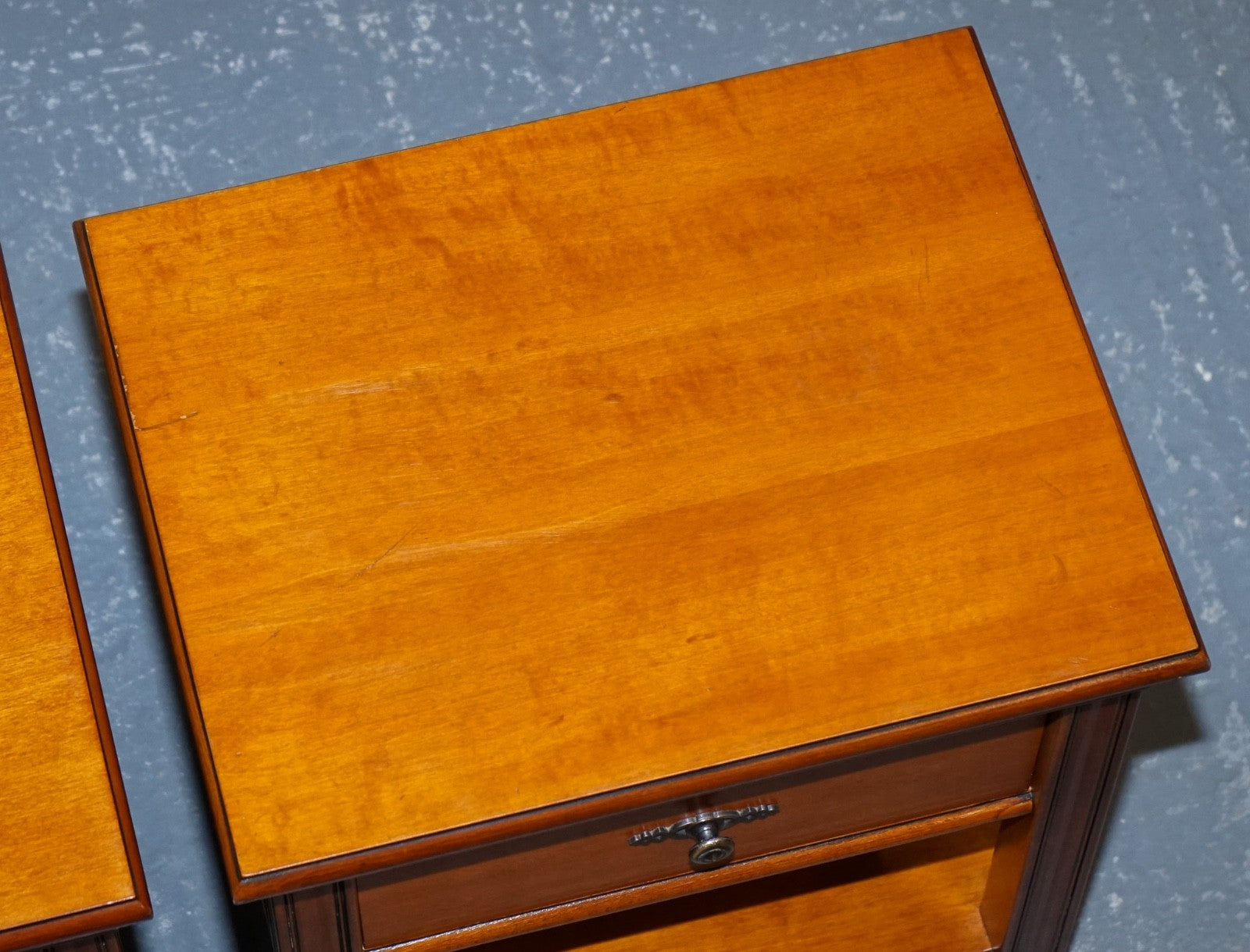 VINTAGE FRENCH STYLE CHERRY WOOD NIGHTSTANDS BEDSIDE TABLES